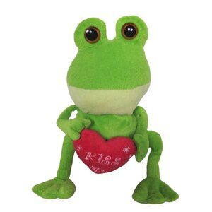 Animal Adventure Green Frog Heart Stuffed Animal 9.5"